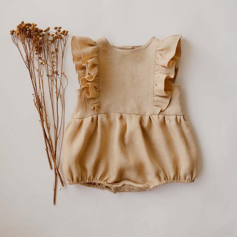 Summer Newborn Infant Baby Gir - Baby Summer Linen Sleeveless Jumpsuit 评论和价格