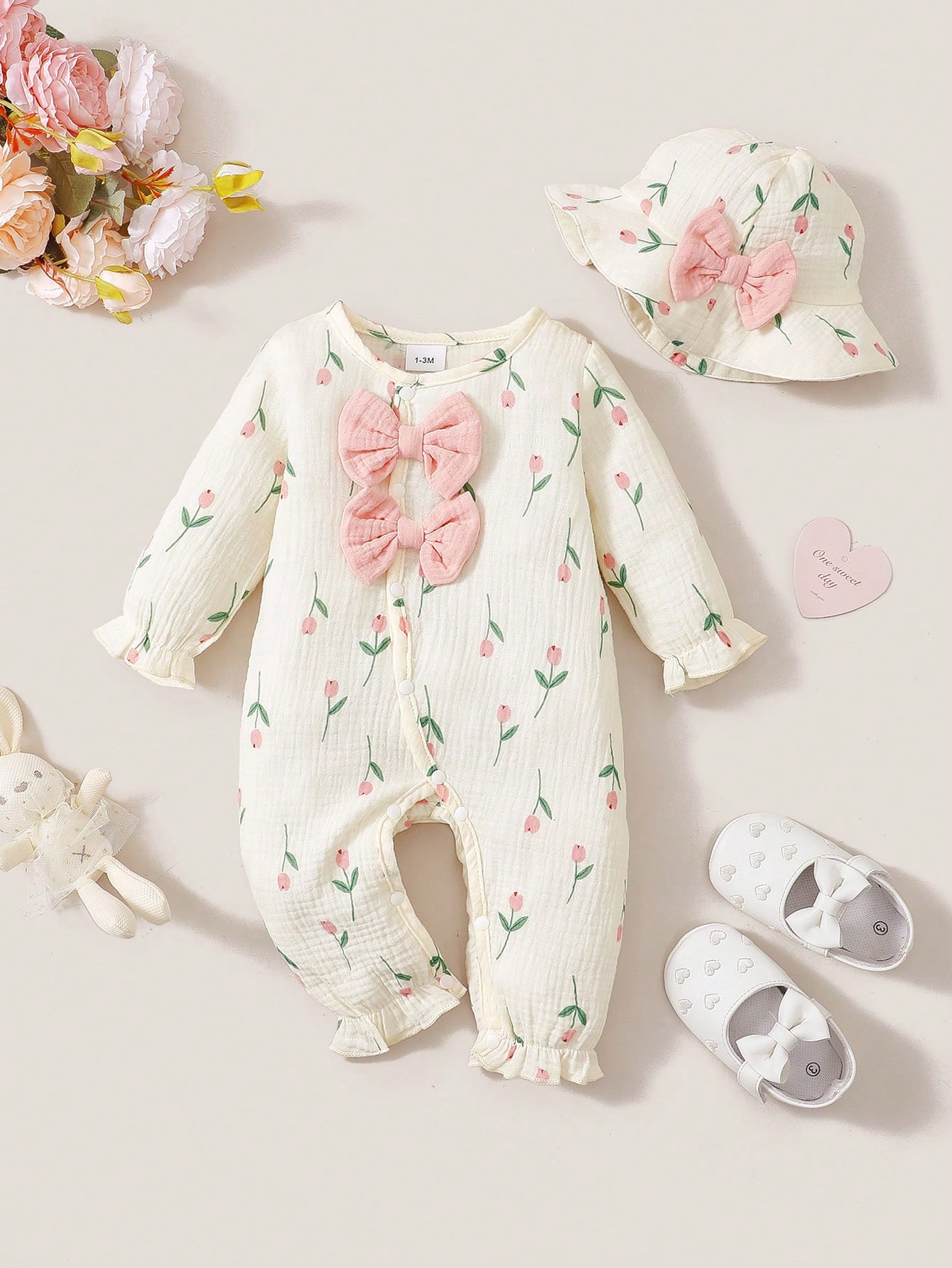 Baby Girl Spring and Autumn Lo - Newborn Baby Girl Romper Floral 评论和价格