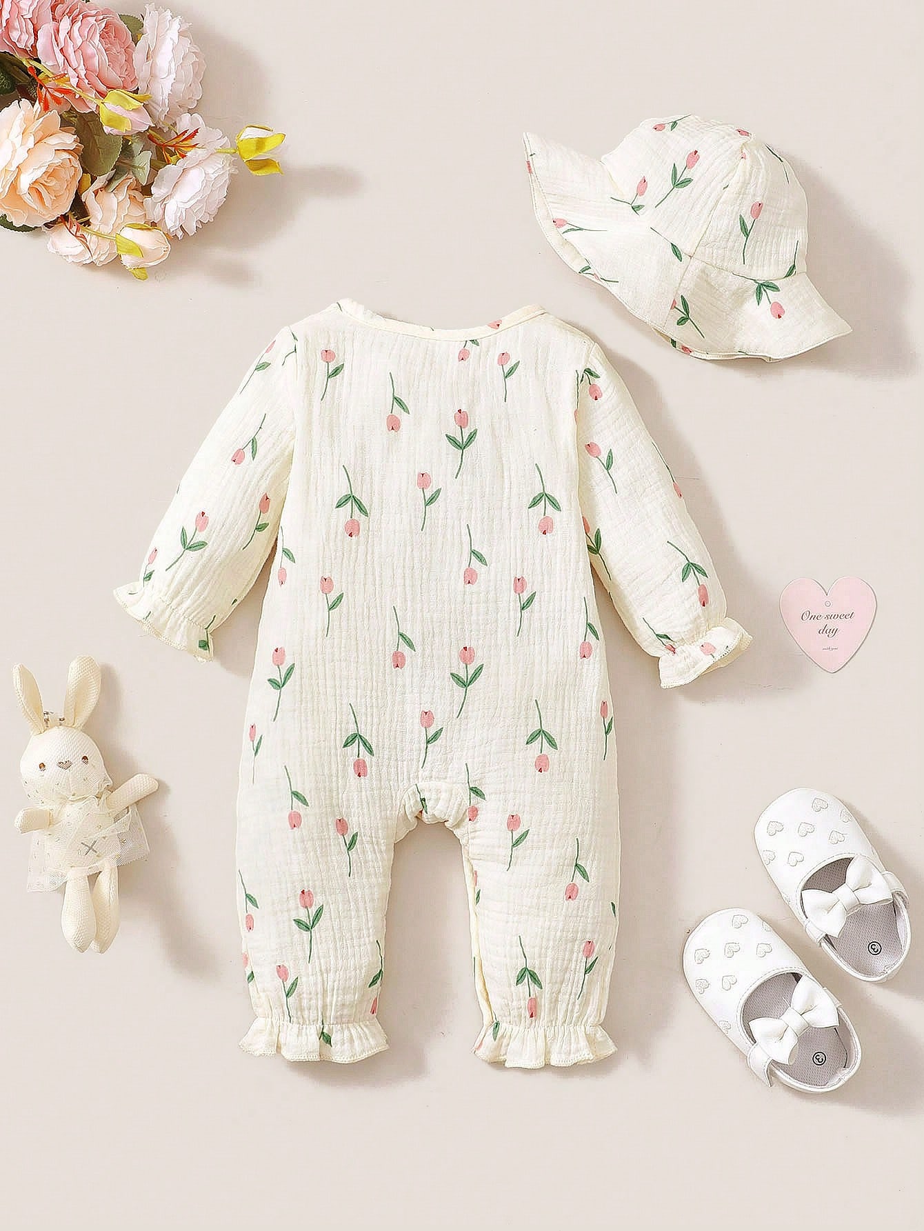 Baby Girl Spring and Autumn Lo - Newborn Baby Girl Romper Floral 评论和价格