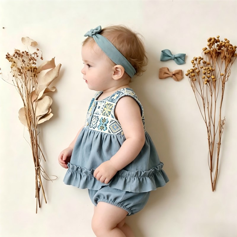 Fashion Newborn Baby Girl Boy  - Baby Summer Linen Sleeveless Jumpsuit 评论和价格