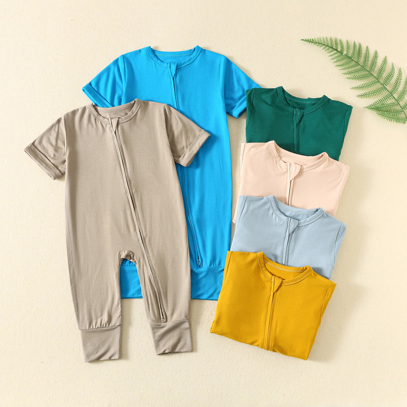Somenie INS Style Baby Bamboo  - Cotton Baby Onesies Zipper 评论和价格