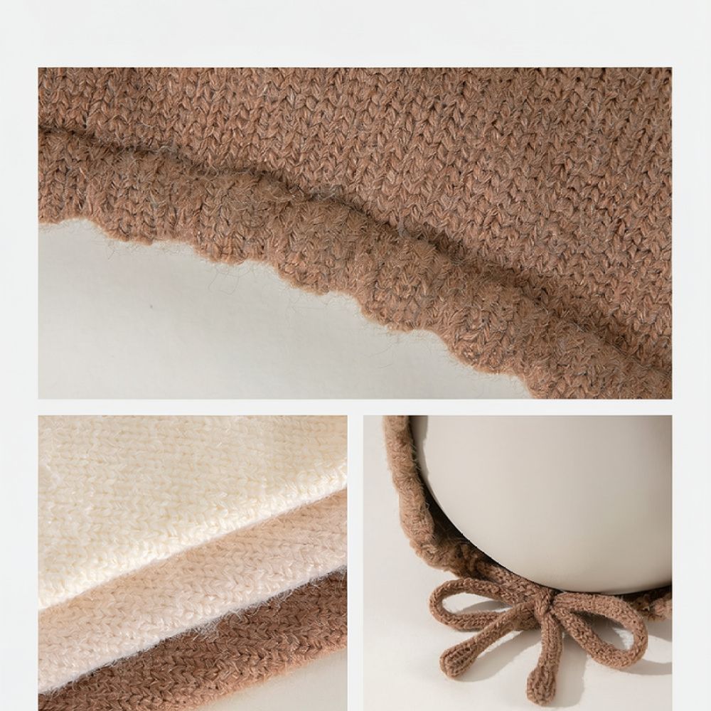Winter Knitted Baby Bonnet War - Infant Beanie Hat With Ears 评论和价格